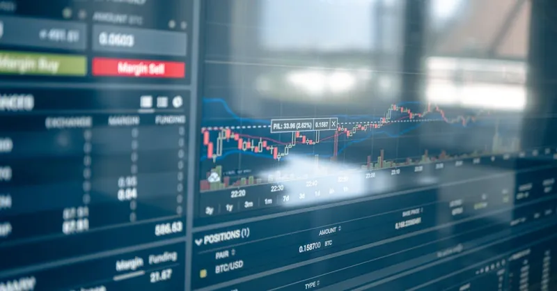 A detailed view of a cryptocurrency trading screen, featuring graphs and charts.